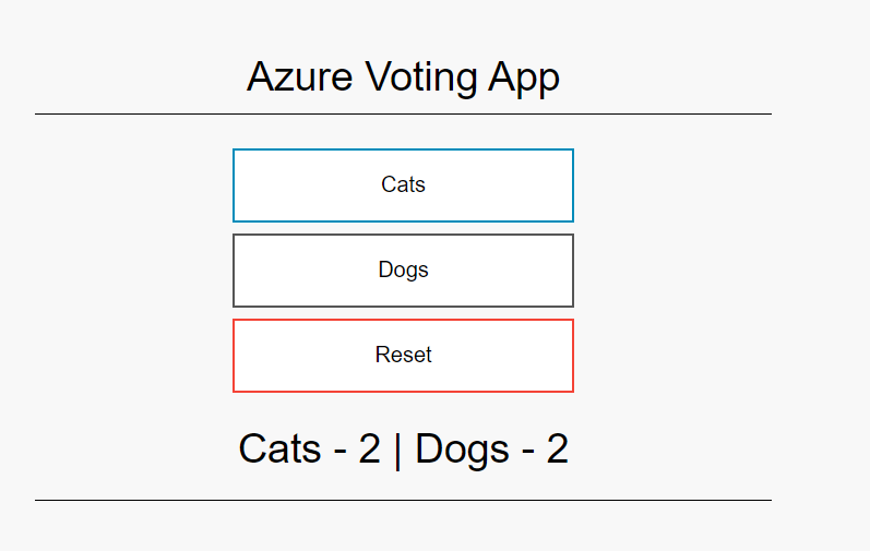 screenshot of voting app